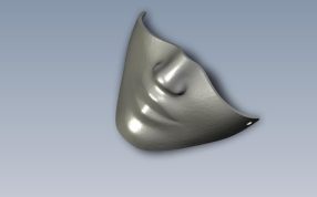 一款3D打印的面具轴测图