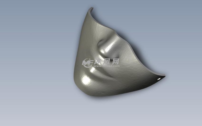 一款3D打印的面具轴测图