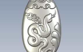 十二生肖吊饰蛇-双面高精度正视图