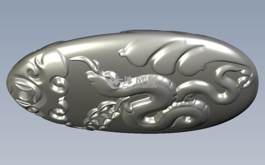 十二生肖吊饰蛇-双面高精度侧视图