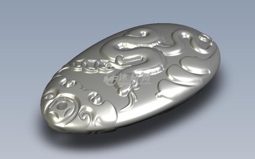 十二生肖吊饰蛇-双面高精度轴测图