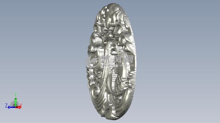 浮雕龙纹牌子侧视图