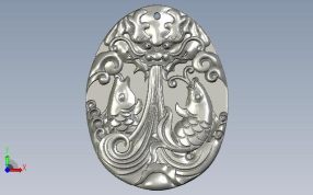 浮雕龙纹牌子正视图