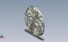 浮雕龙纹牌子轴测图