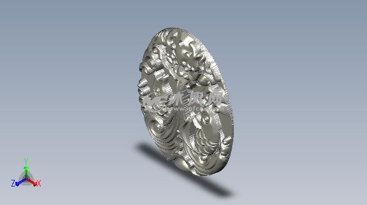 浮雕龙纹牌子轴测图