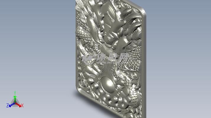 龙纹牌子轴测图