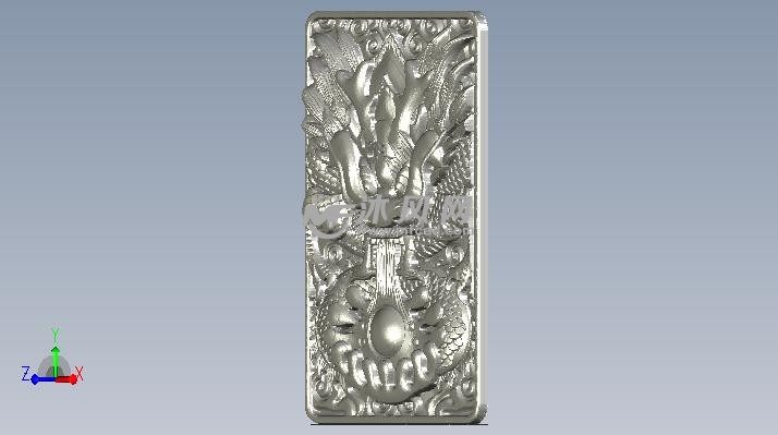 龙纹牌子侧视图