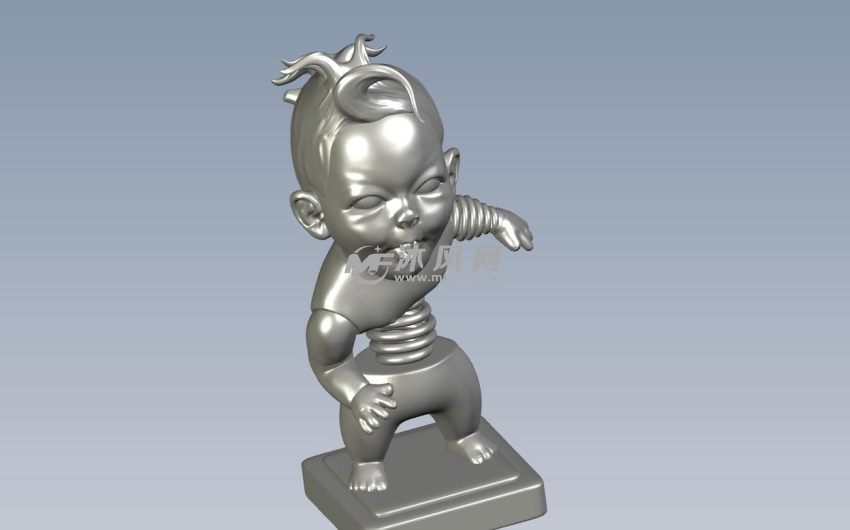 创意小孩摆件轴测图