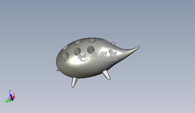 印象派老鼠笔筒轴测图