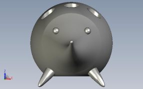 印象派老鼠笔筒前视图