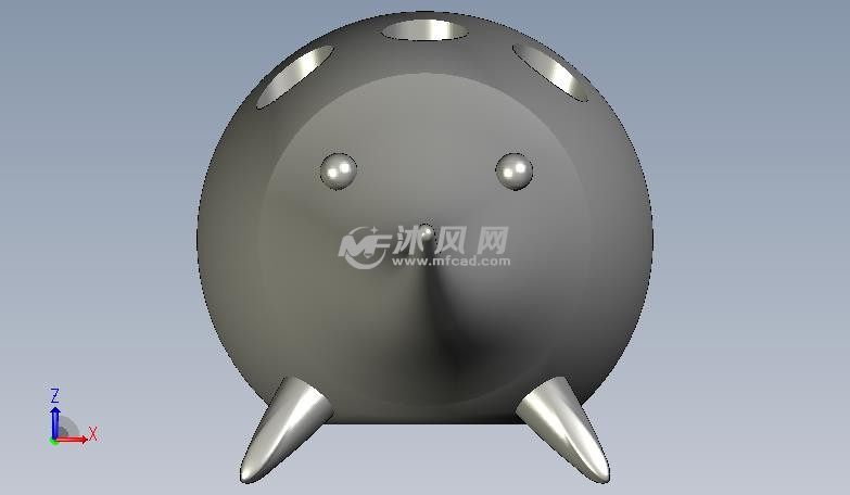 印象派老鼠笔筒前视图