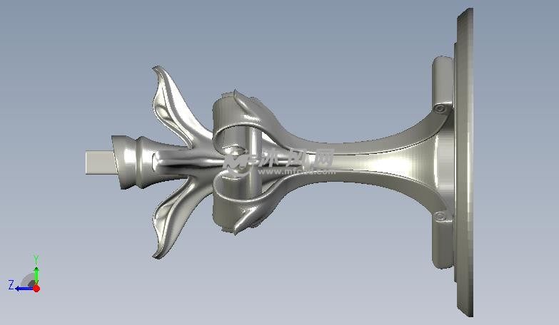 珠宝挂件侧视图