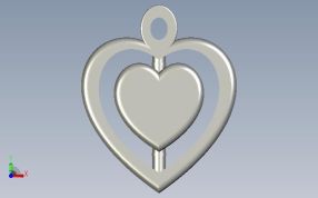 爱心吊坠正视图