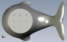 可爱的鲸鱼花盆俯视图