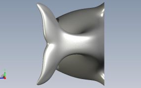 可爱的鲸鱼花盆侧视图