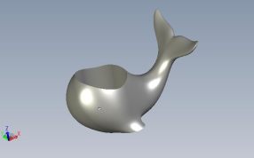 可爱的鲸鱼花盆轴测图