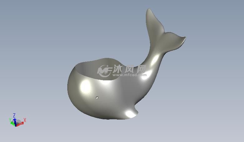 可爱的鲸鱼花盆轴测图