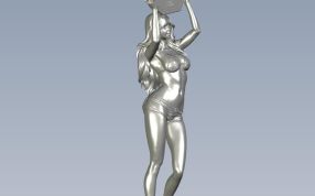 举牌美女侧视图