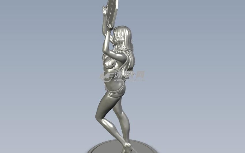 举牌美女轴测图