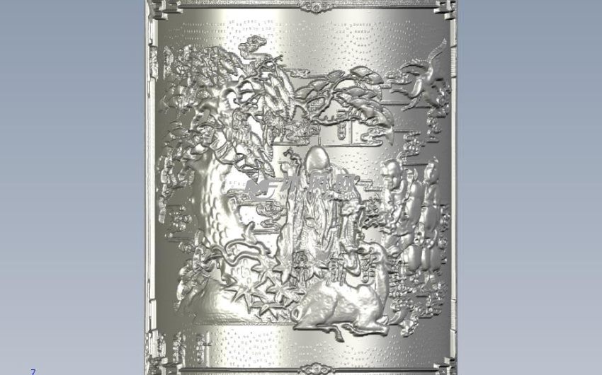 老寿星笔筒正视图