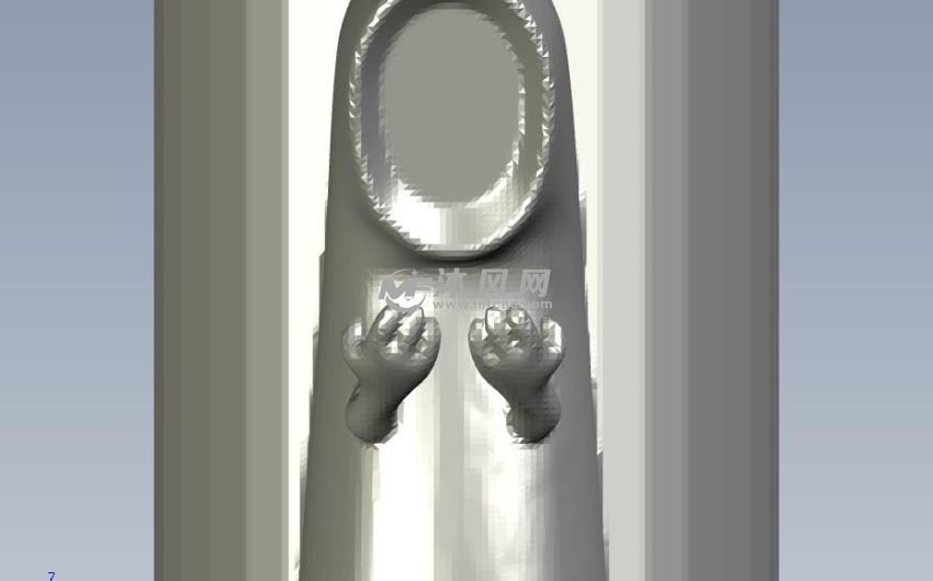 旡臉男笔筒正视图