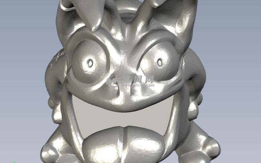 大嘴怪容器模型正视图