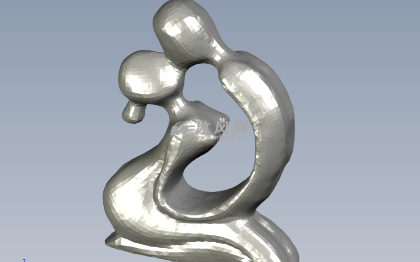 创意Kiss摆件轴测图