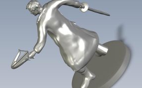 古欧洲猎人后视图