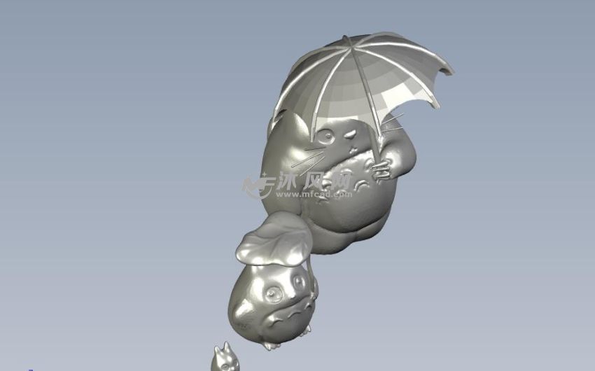 龙猫三小只轴测图