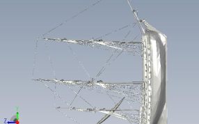 法国1756年炮舰侧视图