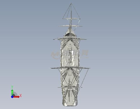法国1756年炮舰俯视图