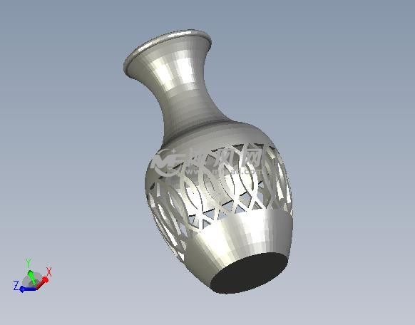 镂空花瓶侧视图