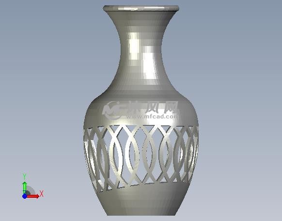 a镂空花瓶前视图