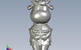 服务员模型正视图