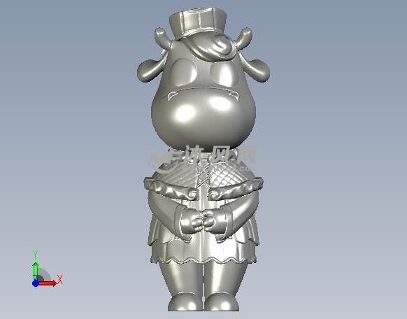 服务员模型正视图