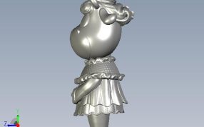 服务员模型侧视图