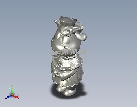 服务员模型轴测图