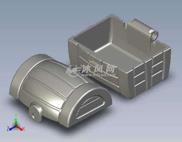翻盖宝箱轴测图