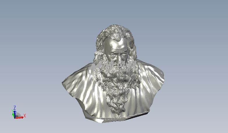 甘道夫半身雕像轴测图