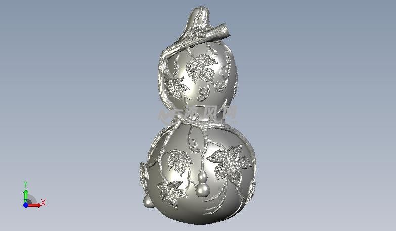 植物纹理葫芦正视图