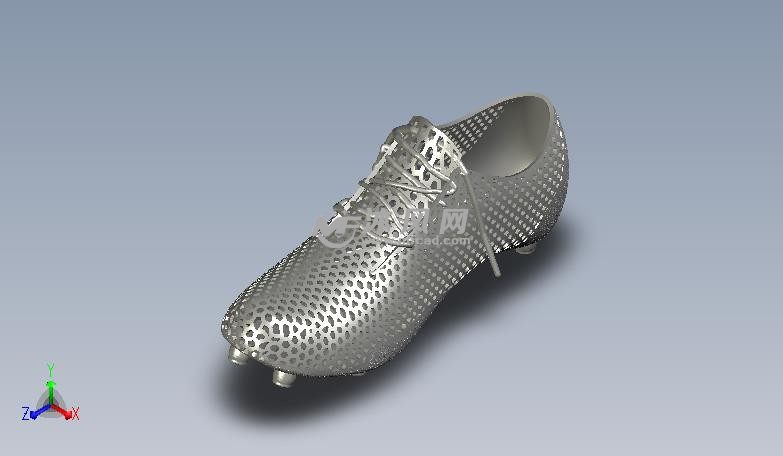 蜂窝足球靴轴测图