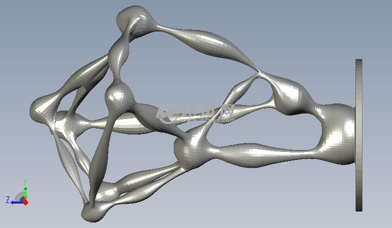 现代抽象雕塑侧视图