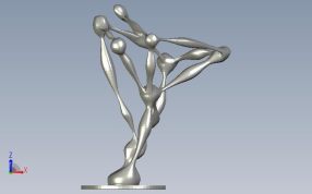 现代抽象雕塑正视图