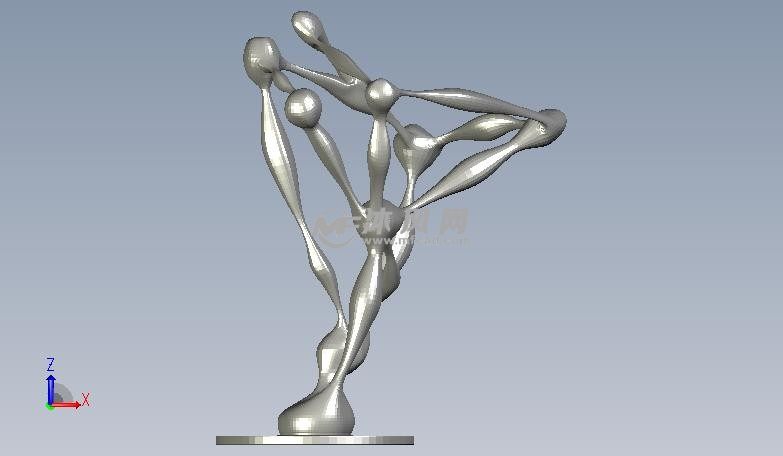 现代抽象雕塑正视图