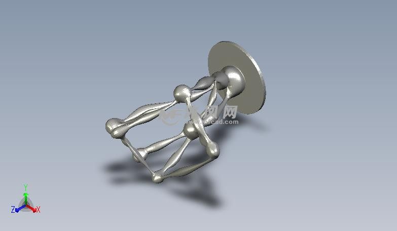 现代抽象雕塑轴测图