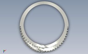 交错微镶戒俯视图