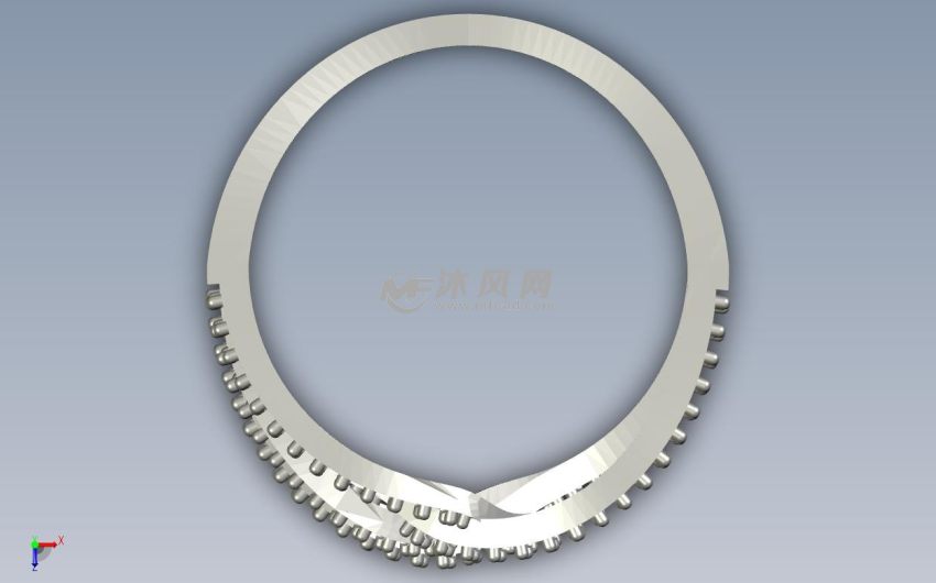 交错微镶戒俯视图