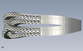 交错微镶戒侧视图