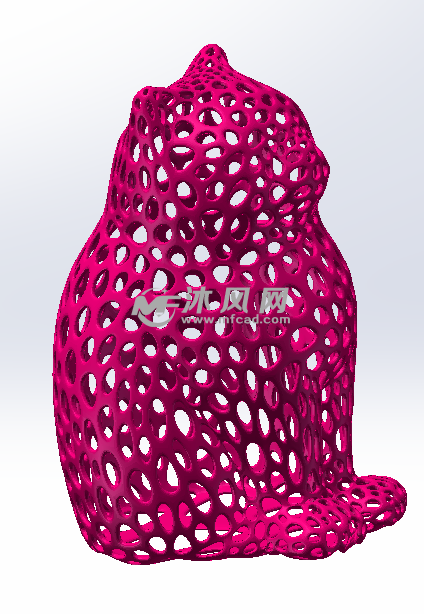 镂空小猫粉色材料效果图