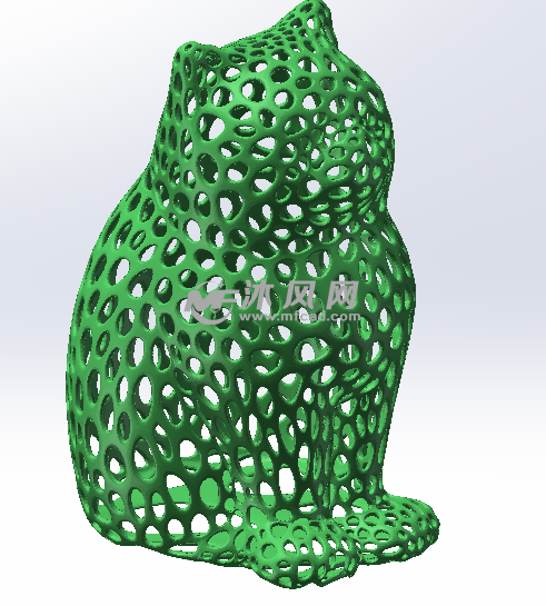 镂空小猫绿色材料效果图